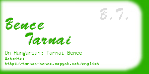 bence tarnai business card